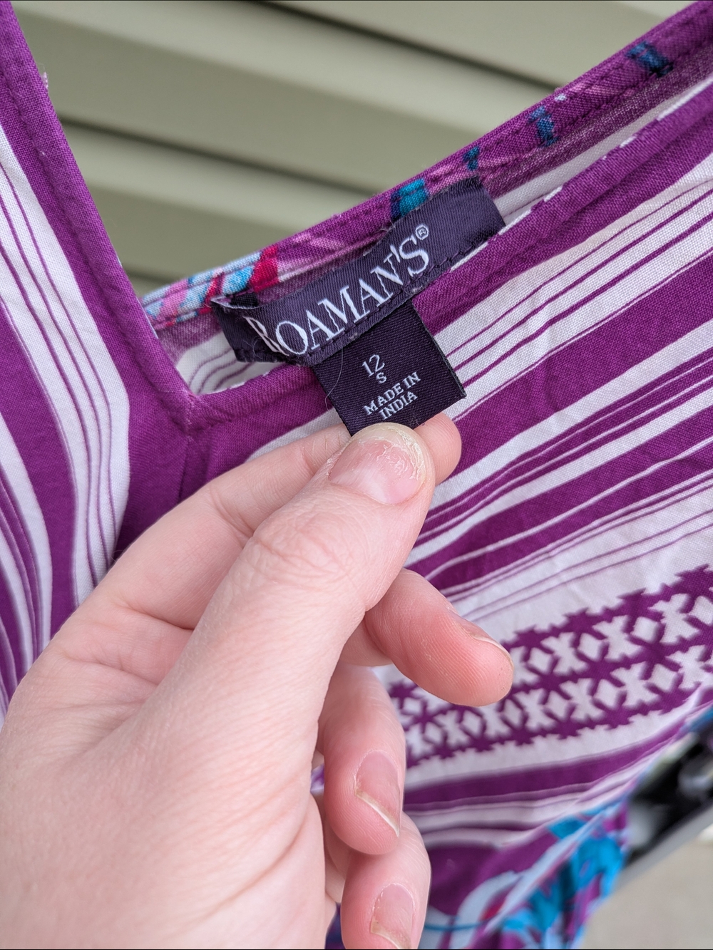 Roaman's Purple Floral & Teal Swim Coverup - Picture 4 of 7